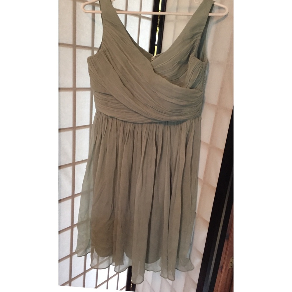 J Crew Heidi Silk Chiffon Dress Sea Green Size M